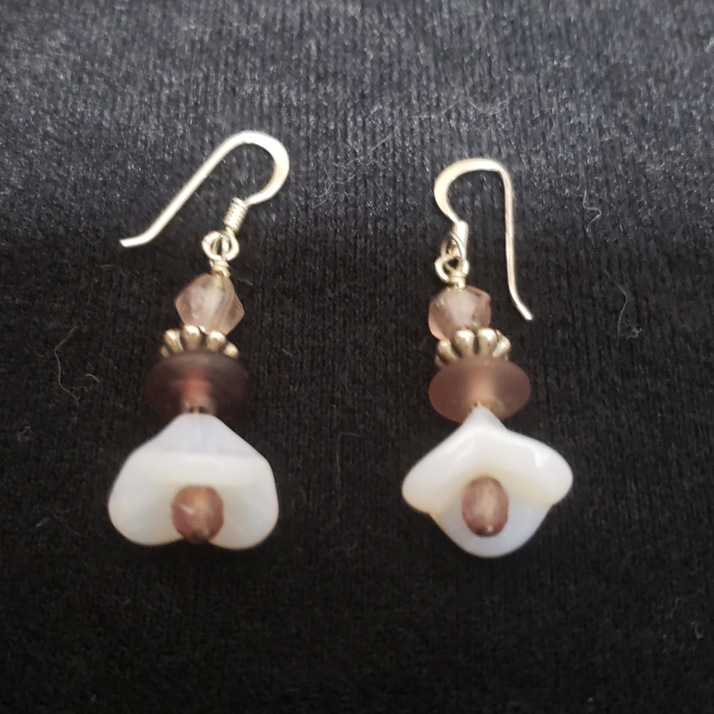 OOAK 925 Silver & Cryatal Earrings - Picture 5 of 5